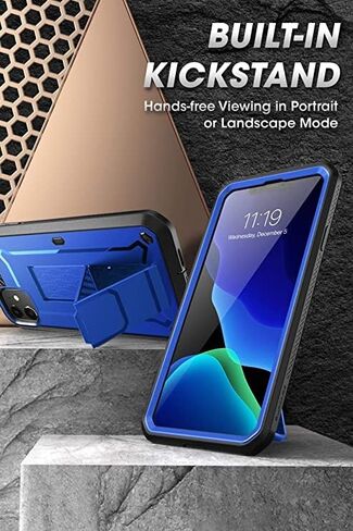 حافظة SUPCASE لهاتف iPhone 11 مع واقي شاشة (Unicorn Beetle Pro)، [حامل مدمج ومشبك حزام] [حماية من الدرجة العسكرية] حافظة هاتف واقية شديدة التحمل لكامل الجسم لهاتف iPhone 11 6.1"، أزرق ملكي in Kuwait