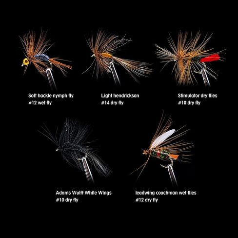 Fly Fishing Flies Kit,Dry Flies Wet Flies Streamers Nymphs for Fly Fishing, Trout Flies Fly Lures with Fly Box,Fly Fishing Assortment Kit for Bass Trout Steelhead Salmon, Fishing Gifts for Men in Saudi Arabia