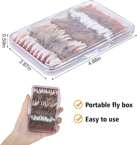 Fly Fishing Flies Kit,Dry Flies Wet Flies Streamers Nymphs for Fly Fishing, Trout Flies Fly Lures with Fly Box,Fly Fishing Assortment Kit for Bass Trout Steelhead Salmon, Fishing Gifts for Men in Saudi Arabia