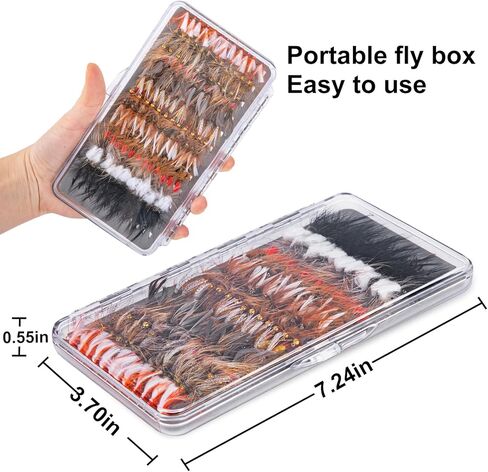 Fly Fishing Flies Kit,Dry Flies Wet Flies Streamers Nymphs for Fly Fishing, Trout Flies Fly Lures with Fly Box,Fly Fishing Assortment Kit for Bass Trout Steelhead Salmon, Fishing Gifts for Men in Saudi Arabia