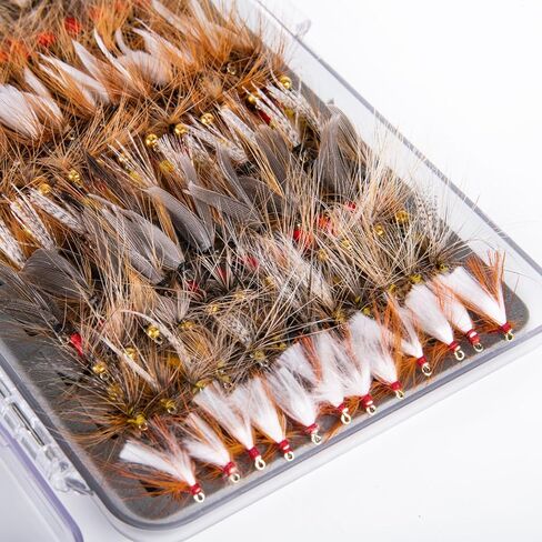Fly Fishing Flies Kit,Dry Flies Wet Flies Streamers Nymphs for Fly Fishing, Trout Flies Fly Lures with Fly Box,Fly Fishing Assortment Kit for Bass Trout Steelhead Salmon, Fishing Gifts for Men in Saudi Arabia