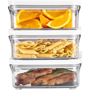 Premium Airtight Food Storage Containers & Vacuum Sealer Machine Starter Set, 4-piece Container with Sealer, 100% Leak Proof,Keep food fresh up to 5 times longer than non-vacuum strorage.