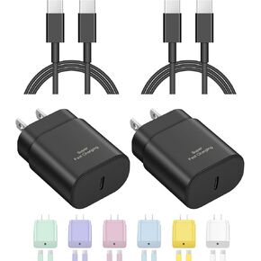 Type C Charger Fast Charging USBC Charger Block Samsung Charger C Charger 25W Super Fast Wall Charger for Samsung Galaxy S24 S23 S22 S21 S21+/S21 Ultra/S20/S20 Ultra/Note 20 Ultra,Android Charger