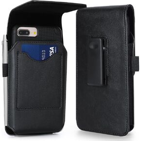 Mopaclle Phone Holster for iPhone 15 Plus,15 Pro Max, 14 Pro Max,13 Pro Max, 12 Pro Max, 11 Pro Max,Xs Max Belt Case Leather 360 Swivel Belt Clip Phone Holder Pouch Card Case (Fits Phone w/Thin Case)