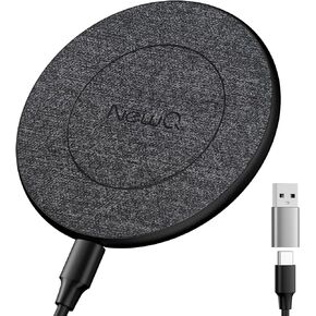 NewQ Wireless Charger, 15W Max Wireless Charging Pad for iPhone 15 14 13 12 11 X 8 Mini/SE/Pro/Max/Plus, Samsung Galaxy S23/S22/S21/S20/S10/S9/S8/S7/Note20/10/9/8, Air Pods/Pro/Galaxy Buds/+, 2 Packs