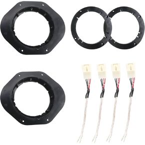 NuIth 6.5 inch Front Door Speaker Adapter Spacer Ring W/Speaker Harness Connector for Ford F150 2015-2022, 6 1/2 Inch Speaker Bracket Front Door Installation Plate Converter