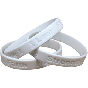 25 Lung Cancer Awareness Bracelets 100% Medical Grade Silicone Bracelet - Latex and Toxin Free (25 Bracelets) Show Your Support For Lung Cancer Awareness