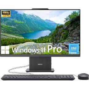 Lenovo ThinkCentre All-in-One Desktop Computer, 24" FHD IPS Display, 5-core Intel U300 Processor, 16GB DDR5, 256GB SSD, Wi-Fi 6, USB-C, HDMI in&Out, Wired KB&Mouse, Windows 11 Pro