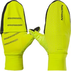 Nathan Convertible Glove to Mitt with Reflective Print. Touch Screen Finger for Smartphone Use. for Running and Outdoor Sports. Glove to Mitten.