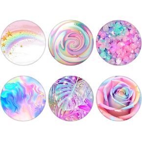 (6 Pack) Collapsible Cell Phone Grip for Smartphones,Expanding Cellphone Holder for Phone - Colorful Pattern