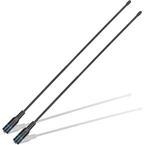 ABBREE AR-771 Antenna(2Pack) 14.96Inch SMA-Female Dual Band VHF/UHF High Gain Soft Whip Antenna for Baofeng UV-5R(All),BF-F8HP,UV-82(All) BF-888s BF-H6/H7 TP-8Plus UV-K5 Kenwood Two Way Radio