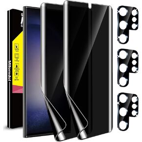 Milomdoi [2+3Pack For Samsung Galaxy S23 Ultra Privacy Screen Protector [Not Glass] Accessories 2 Pack Film Privacy Screen For Samsung S23 Ultra 5G With 3 Pack Tempered Glass camera lens protector