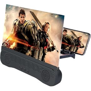 12 Inch Phone Screen Maginifier with Bluetooth Speaker Foldable Phone Holder Suit for All Smartphones