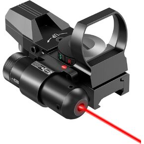 CVLIFE 1X22X33 Reflex Sight Red Dot Sight Red Green 4 Reticle Optics with Laser and Pressure Pad Switch for 20mm Rail