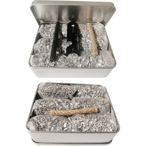 eGreen Emergency Ferro Rod Striker Magnesium 6 Bags Wax Jute Rope + Tin Box for Camping Hiking Bushcraft Survival Outdoor Gear
