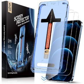 MAGIC JOHN 2 Pack for iPhone 12 Pro Max 6.7 inch Tempered Glass Screen Protector, Auto Dust-Elimination Installation, Bubble Free, HD Clear, Easy Installation
