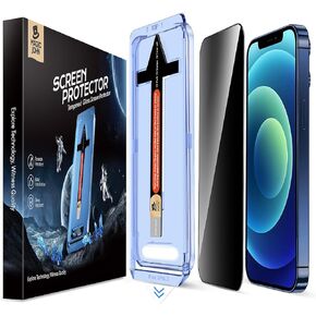 MAGIC JOHN 2 Pack for iPhone 12/12 Pro 6.1 inch Privacy Glass Screen Protector, Auto Dust-Elimination Installation, Bubble Free, Easy Installation
