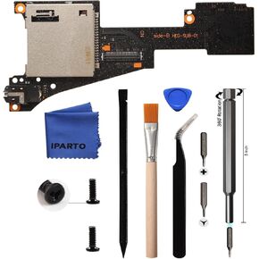 Game Cartridge Card Slot Reader Tray with Headphone Jack Port Replacement for Nintendo Switch OLED Repair Kit