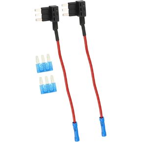1 Set Universal 2pcs Car Fuse Tap Add a Circuit Adapter 12V with 2pcs 15A Micro3 ATL Blade Type Fuse Item Replacement