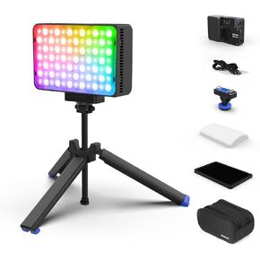 amaran Ace 25c Kit RGB Pocket LED Light,Boost Mode to 32W Mini On Camera Video Light,2300K~10000K Support Magnetic Attraction and App Control with Carrying Case,Mini Tripod,Grid (White)