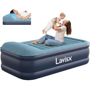 Twin Air Mattress 20" Top Pillow with Built in Pump, 3 Mins Fast Inflation Auto Stop Luxury Blow Up Mattress Comfort Air Bed, Colchones Inflables