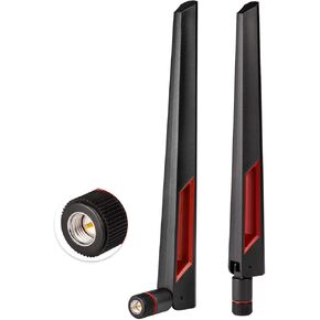 Superbat WiFi Antenna with RP-SMA Male Connector, 2.4GHz 5GHz 5.8GHz Dual Band Antenna for PCI-E WiFi Network Card USB Wireless Camera Router Hotspot etc. 2pcs