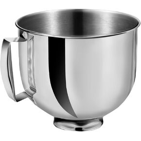 5.5 Quart Stainless Steel Mixer Bowl for KitchenAid Stand Mixers, Compatible with 4.5 & 5 QT KitchenAid Tilt-Head Mixers, KitchenAid Mixer Accessories, KitchenAid Replacement Bowl (5.5 QT)