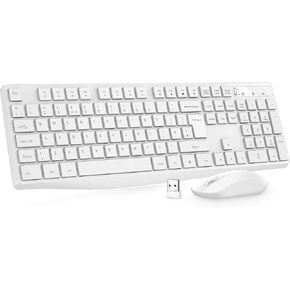 Wireless Keyboard and Mouse Combo, COLIKES 2.4G USB Cordless Mouse and Keyboard, 3 Level DPI Slim Ergonomic Mouse, Responsive Plug & Play for Computer Laptop PC - Full Size