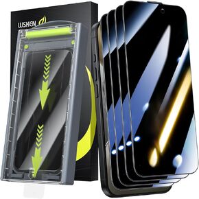 WSKEN for iPhone 16 Pro Max Privacy Screen Protector - [Auto Dust-Remove] 24 Degree Anti Spy Case Friendly Shatterproof Tempered Glass with Zero Bubble Dust Clean Easy Installing House, 2 Pack