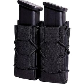 High Speed Gear® - GEN 2 Double Pistol Taco® MOLLE Mag Pouch, Police Gear & Military Gear, Tactical Magazine Pouch for Professionals (Black)