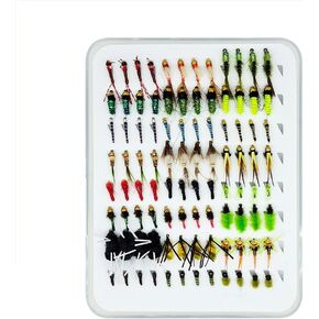 Kylebooker 96pcs Fly Fishing Flies Assortment Kit Dry Wet Flies Nymphs with Fly Box