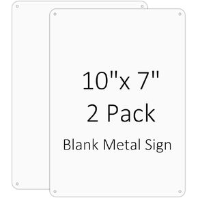 Blank Metal Signs- 5 Pack, 10x7 inches White Blank Sign, Heavy Duty Aluminum Write-On Sign for Indoor Outdoor, Easy to Install, Blank Sign for Sublimation Heat Transfer, Vinyl, Write, Ink Print
