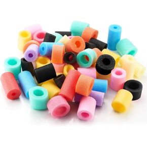 Frienda 50 Pcs Pool Noodles Bits Multicolor Craft Pool Noodle Rope Foam Bits Small Size Versatile Noodles Foam Mixed Floating Pool Noodles Foam Tube for Play or DIY Craft Multipurpose for Floating