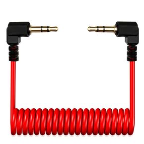 TRS Cable,3.5mm TRS to TRS Adapter Microphone Patch Cable,1/8 Aux Cord TRS Audio Converter Patch Cables,Cameras Coiled Live Streaming Mic Cord (Red)