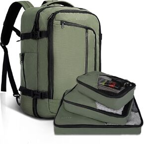 BANGE Travel Overnight Backpack,40-Liter FAA Flight Approved Weekender Bag Carry on Backpack (BLACK (Backpack with 3 Cubes))…