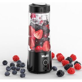 Mulli Portable Blender,USB Rechargeable Personal Mixer for Smoothie and Shakes, Mini Blender with Six Blades for Baby Food,Travel,Gym and More