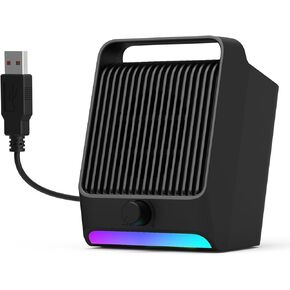 [RGB] USB Computer Speakers for Desktop/PC/Laptop | Small Plug-N-Play External Speaker with Dynamic RGB Light, Crystal-Clear Sound, Loud Volume, Deep Bass, Compatible with Windows/macOS/ChromeOS/Linux
