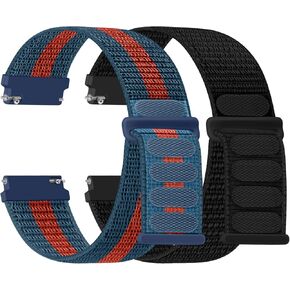 16mm 18mm 20mm 22mm Quick Release Nylon Band Compatible with Samsung Galaxy Watch 3 45mm/Galaxy Watch 46mm/Gear S3 Frontier/Classic/Garmin Venu 3/Venu 2/Vivoactive 4/Fossil Gen 6 44mm Bands