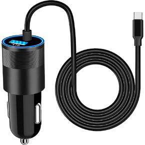 【MFi Certified】iPhone Car Charger Fast Charging, KYOHAYA 4.8A Dual USB Power Cigarette Lighter Car Charger Adapter with 6FT Coiled Lightning Cable for iPhone 14 13 12 11 Pro XS Max Mini XR X 8 SE iPad