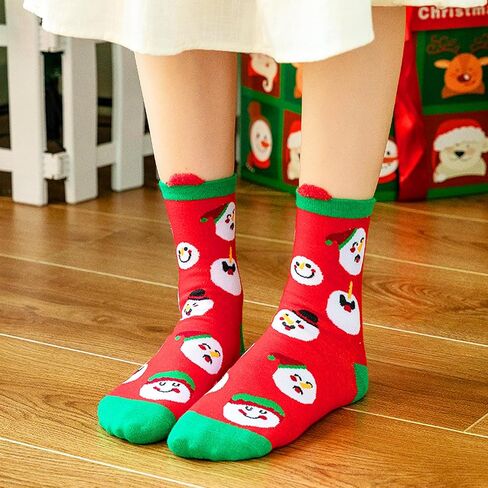 Haawooky 12 Pairs Christmas Socks,Funky Patterned Holiday Socks,Fun Colorful Novelty Cozy Crew Sock Set for Women,Men,Funny Xmas Gifts in Kuwait