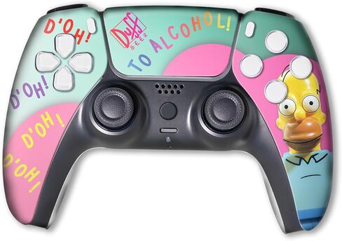 BABY CUDDLE BOX Simppson Custom PS-5 وحدة تحكم لاسلكية متوافقة مع وحدة تحكم Play-Station 5 بواسطة وحدات تحكم BCB | صُنع بفخر في الولايات المتحدة الأمريكية من خلال طباعة HYDRO-DIP الدائمة (ليست مجرد جلد) in Kuwait