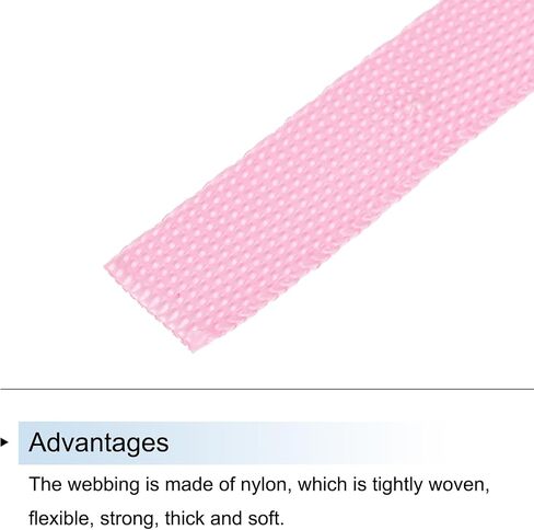 MECCANIXITY Nylon Webbing Strap Flat 5/8 Inch 50 Yards Peach Pink for Outdoor DIY Gear Repair, Backpack, Luggage-Rack, Crafts in Saudi Arabia