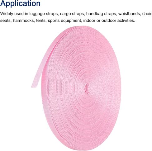 MECCANIXITY Nylon Webbing Strap Flat 5/8 Inch 50 Yards Peach Pink for Outdoor DIY Gear Repair, Backpack, Luggage-Rack, Crafts in Saudi Arabia