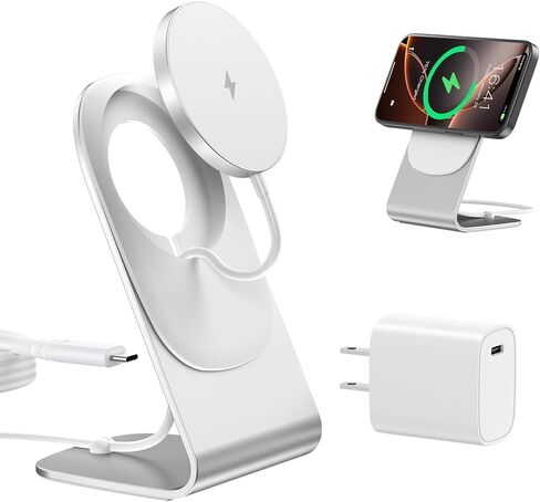 Magnetic Wireless Charger for Apple Series, Mag-Safe Charger Stand 15W Fast Wireless Charging Stand/Pad for iPhone 16 15 14 13 12 Pro Max Mini, Airpods(with 20W USB-C PD Adapter) Mag Chargers in Saudi Arabia