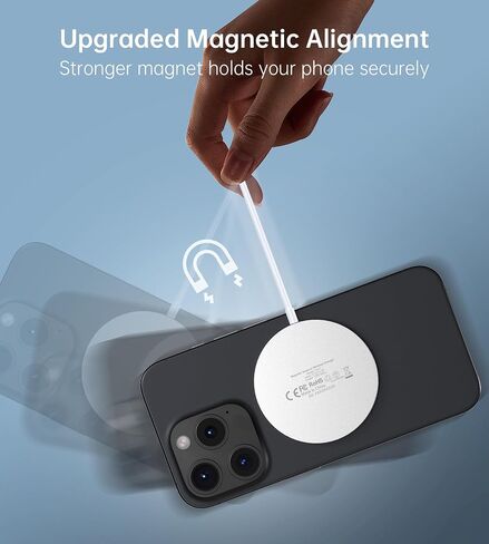 Magnetic Wireless Charger for Apple Series, Mag-Safe Charger Stand 15W Fast Wireless Charging Stand/Pad for iPhone 16 15 14 13 12 Pro Max Mini, Airpods(with 20W USB-C PD Adapter) Mag Chargers in Saudi Arabia