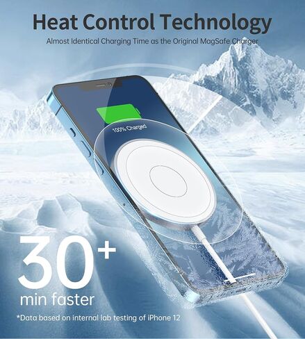 Magnetic Wireless Charger for Apple Series, Mag-Safe Charger Stand 15W Fast Wireless Charging Stand/Pad for iPhone 16 15 14 13 12 Pro Max Mini, Airpods(with 20W USB-C PD Adapter) Mag Chargers in Saudi Arabia