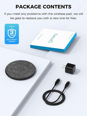 NewQ Wireless Charger, 15W Max Wireless Charging Pad for iPhone 15 14 13 12 11 X 8 Mini/SE/Pro/Max/Plus, Samsung Galaxy S23/S22/S21/S20/S10/S9/S8/S7/Note20/10/9/8, Air Pods/Pro/Galaxy Buds/+, 2 Packs in Kuwait