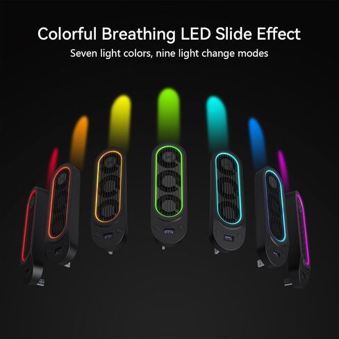 مروحة تبريد HZLucki PS5 مع 9 مصابيح LED وتشغيل/إيقاف تلقائي، مروحة PS5 هادئة مع سرعة قابلة للتعديل تلقائيًا ومحاور USB3.0، ملحقات تبريد فعالة متوافقة مع قرص Playstation 5/الإصدار الرقمي in Saudi Arabia