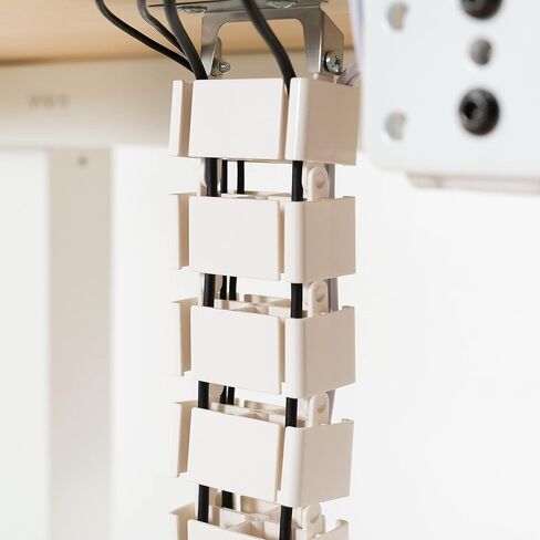 VIVO Under Desk Vertebrae Cable Management Kit, Adjustable Quad Entry Flexible Cord Organizer for Home Office, White, DESK-AC01C-W | Adjustable Quad Entry Flexible Cord Organizer for Home Office in Kuwait