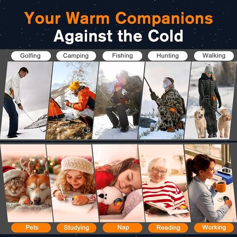 AI Hand Warmers Rechargeable 2 Pack, Portable Electric Rechargeable Hand Warmer, 20Hrs Long Heating Electric Hand Warmer, Gifts for Women, Men, Raynauds, Pain Relief，Camping,Golf,Outdoors,Indoor in Saudi Arabia